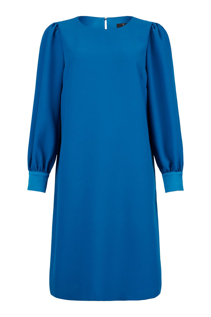 Tia 78886 Blue Dress with Button Cuff Sleeved