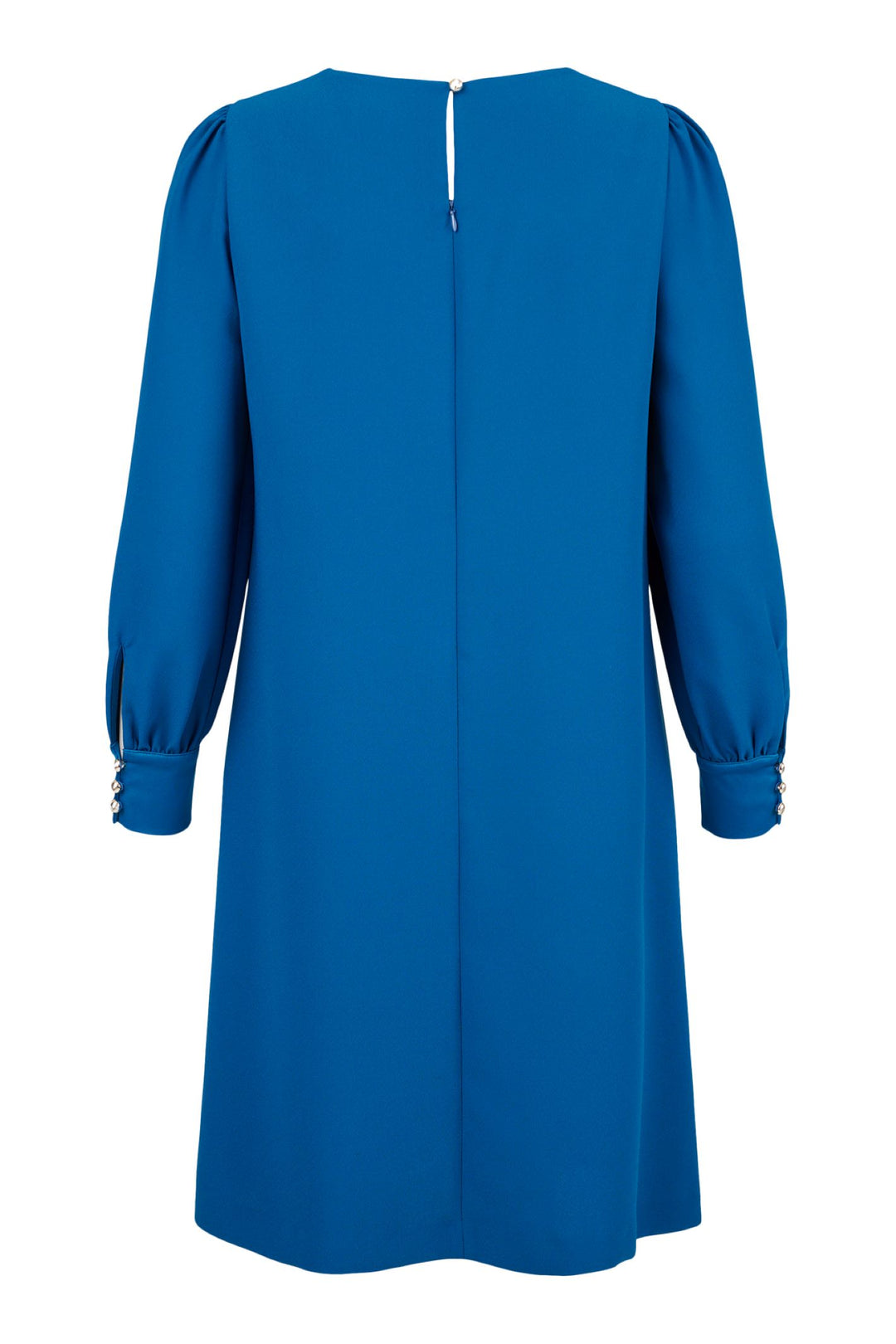 Tia 78886 Blue Dress with Button Cuff Sleeved