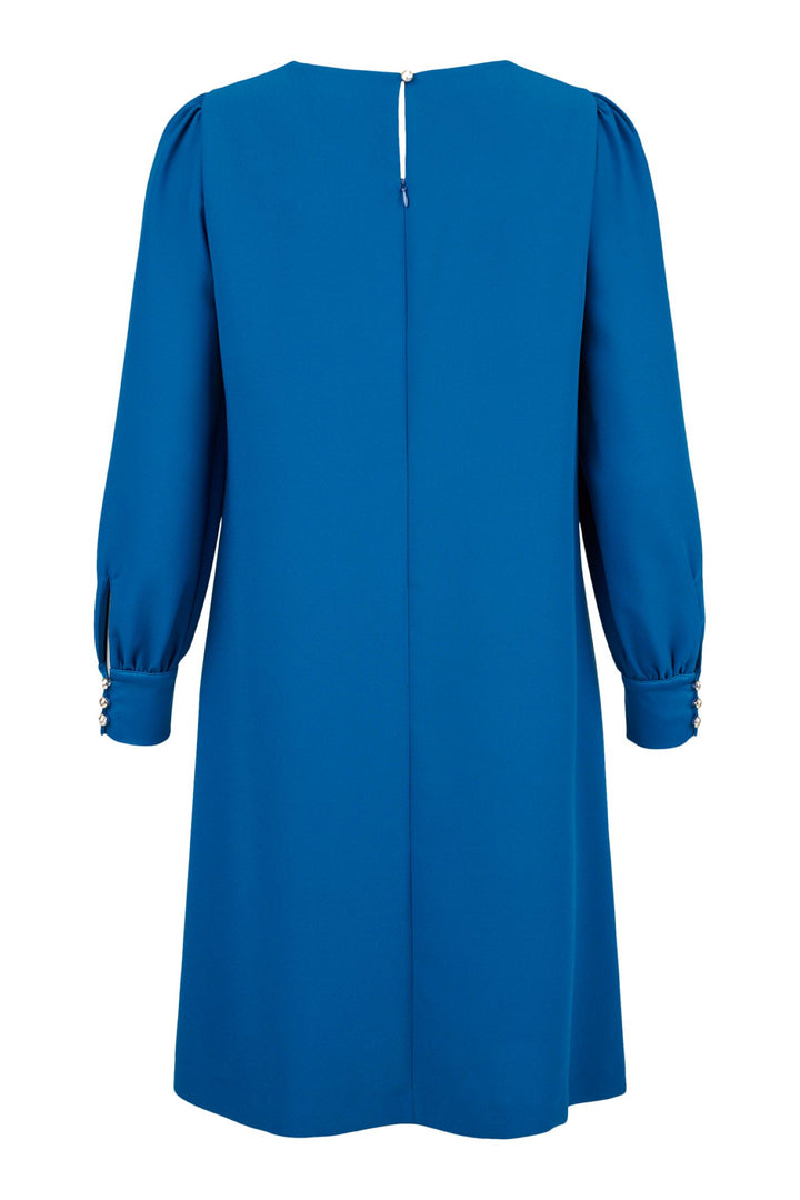 Tia 78886 Blue Dress with Button Cuff Sleeved