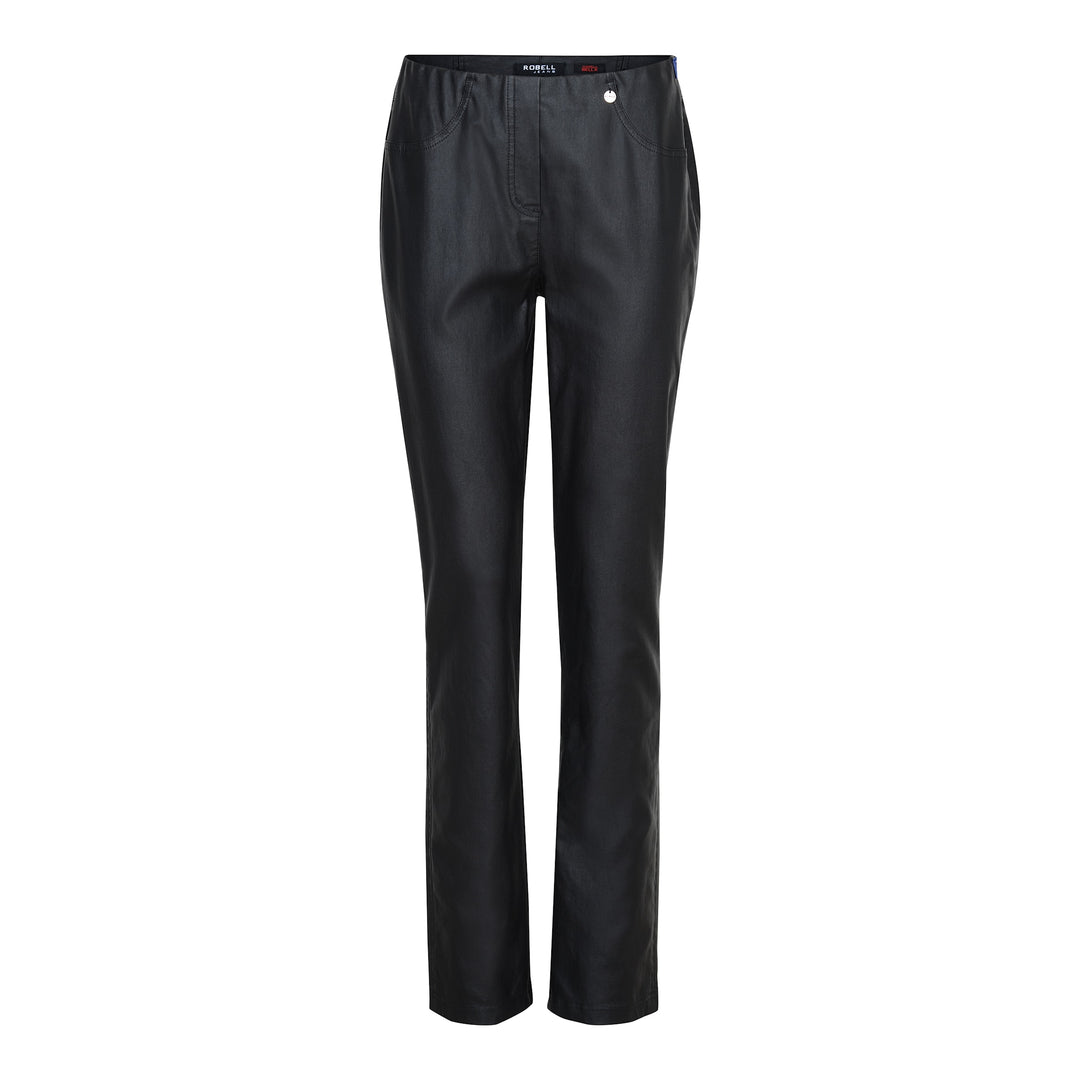 Robell 51599 Bella Pleather Trouser in Black 78CM