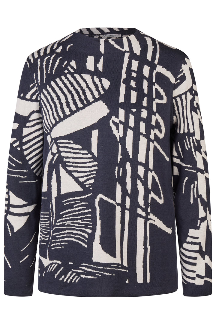 Barbara Lebek 36790052 Jumper in Navy White Print