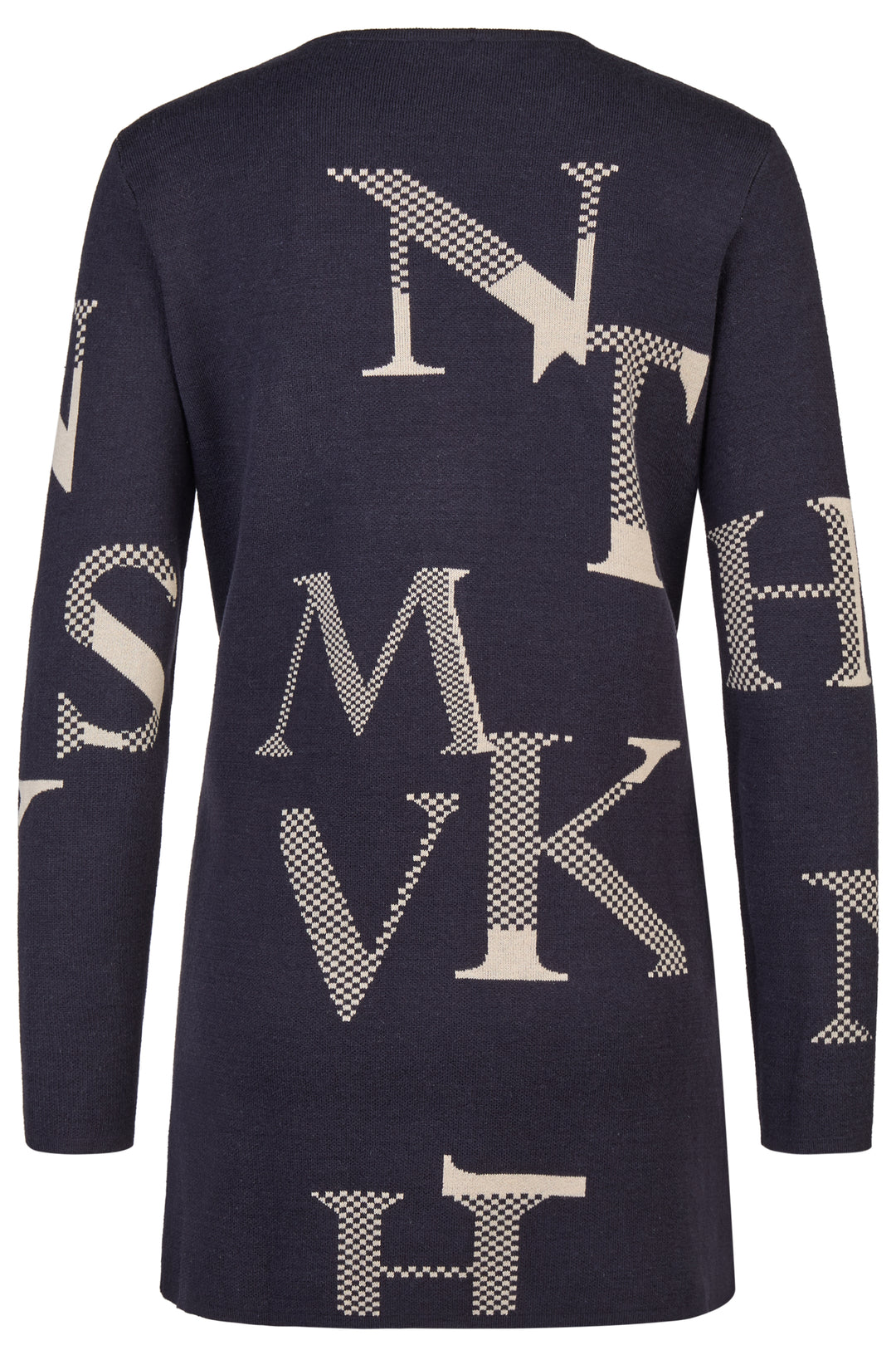 Barbara Lebek 36820052 Navy Taupe Long Line Cardi