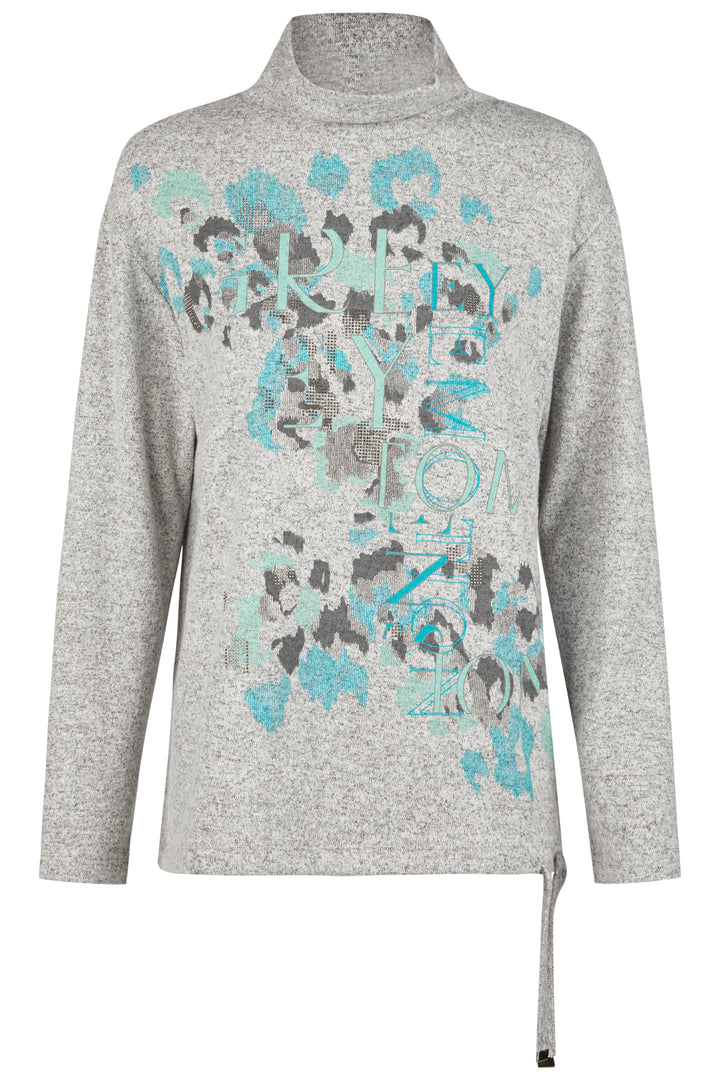 Barbara Lebek 41100052 Steel Sweatshirt Green Print