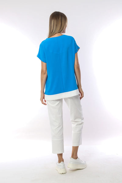 I.nco 4250 Ocean Blue Top With Quirky Pocket