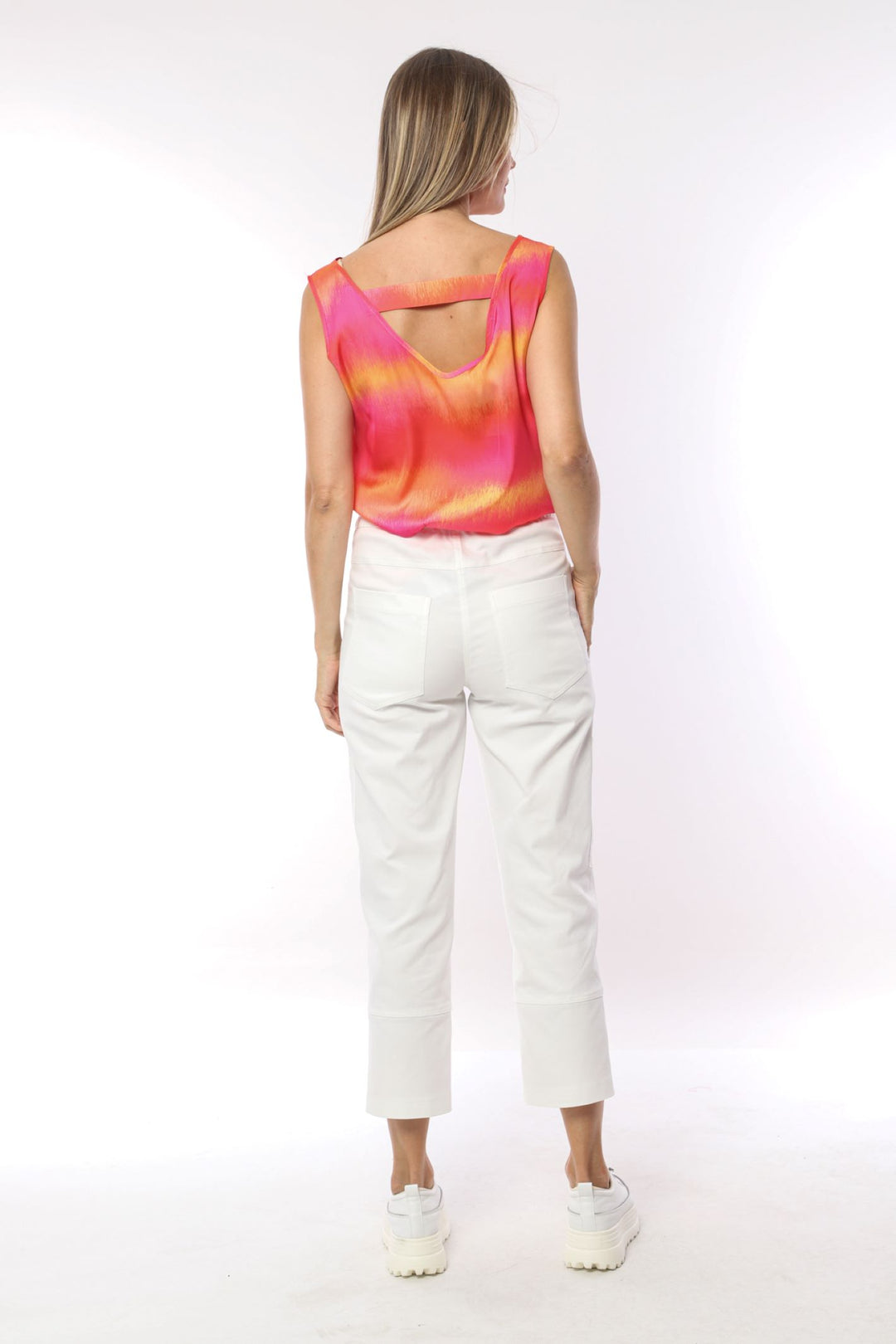 I.nco 5109 White Crop Trouser