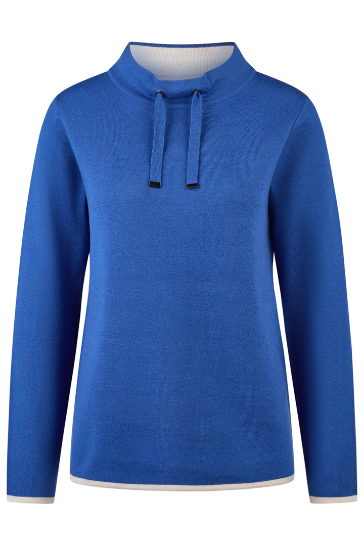 Barbara Lebek 45860052 Ocean Blue Jumper with Toggle Neckline