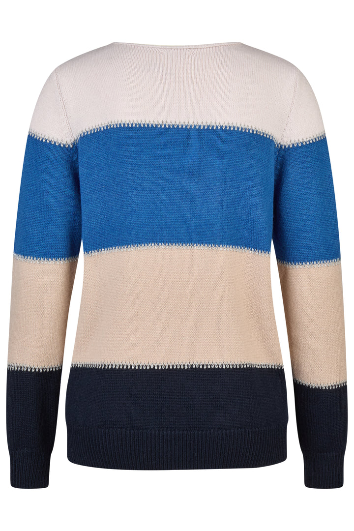 Barbara Lebek 46460052 Ocean Blue Stone and Navy Jumper