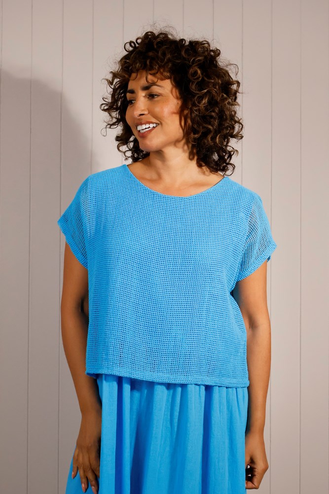 Goose Island 5628 Turquoise Cotton Layered Dress