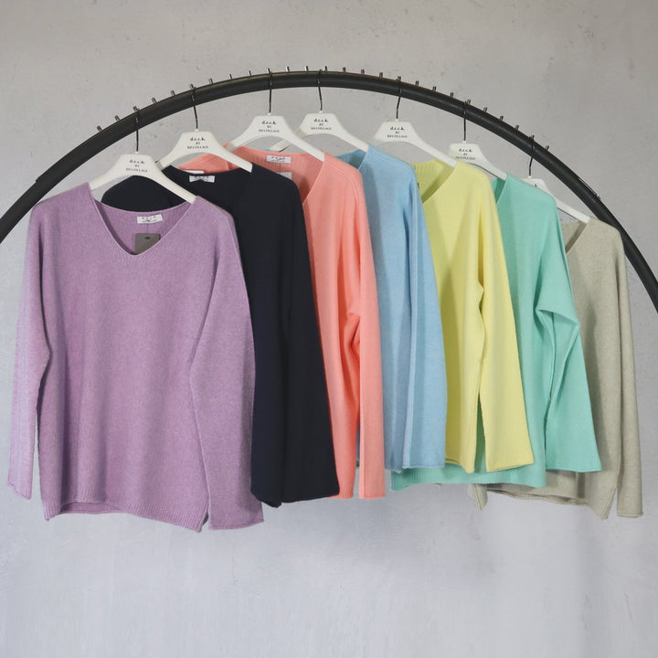Deck 603  Super Soft V Neck Jumper SKY BLUE