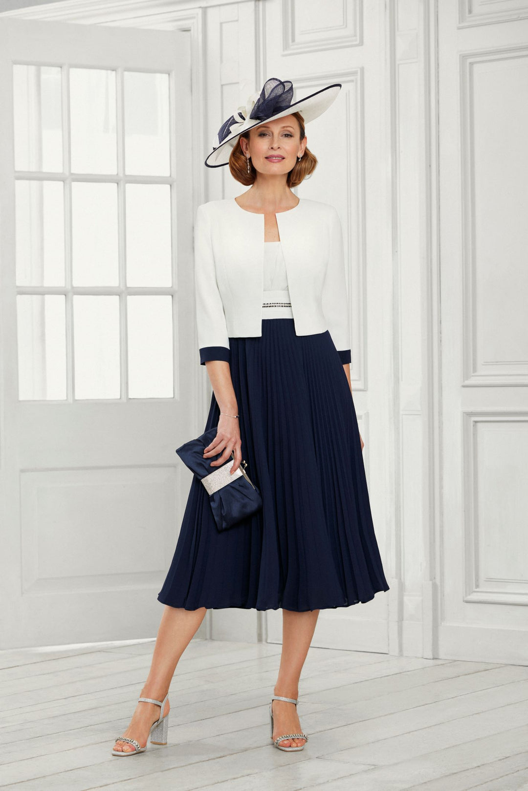 Condici 71141 Navy and Ivory Dress and Bolero