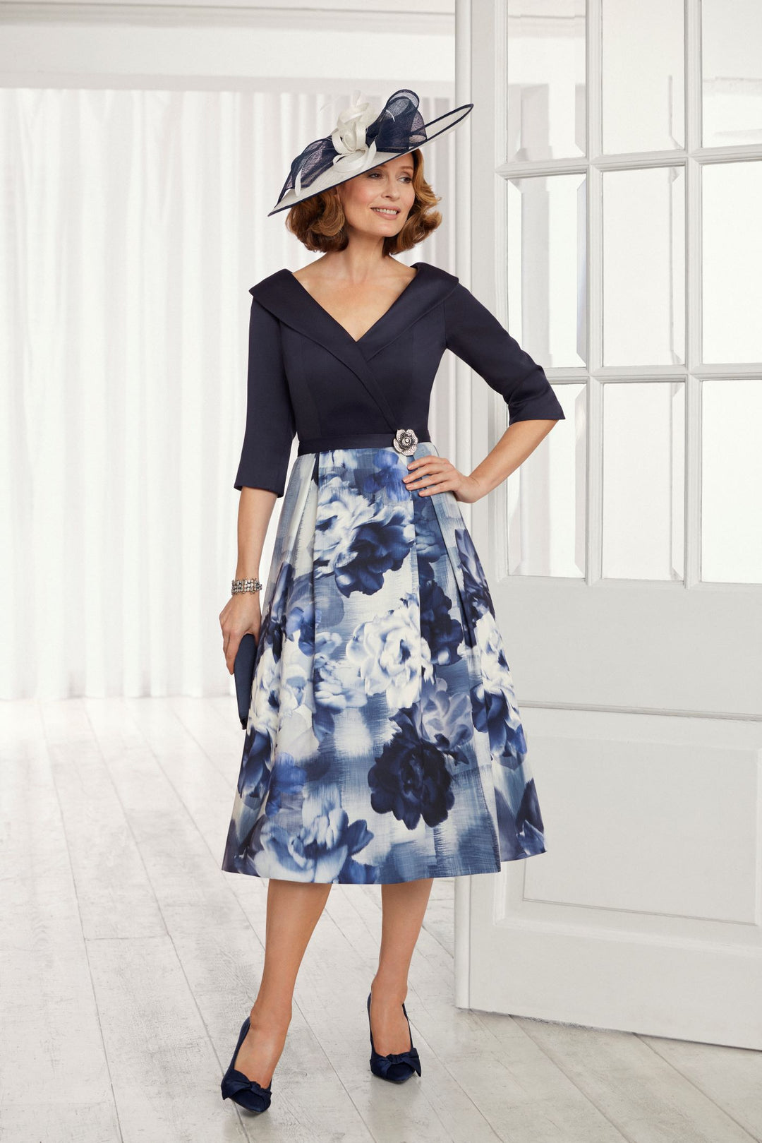 Condici 71147 Rose Haze Navy Print Dress