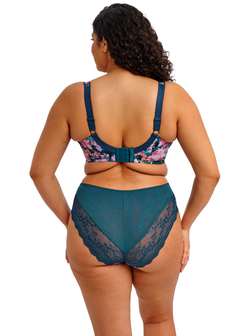 Elomi EL4498TOL  Lucie Teal Floral High Leg Full Brief