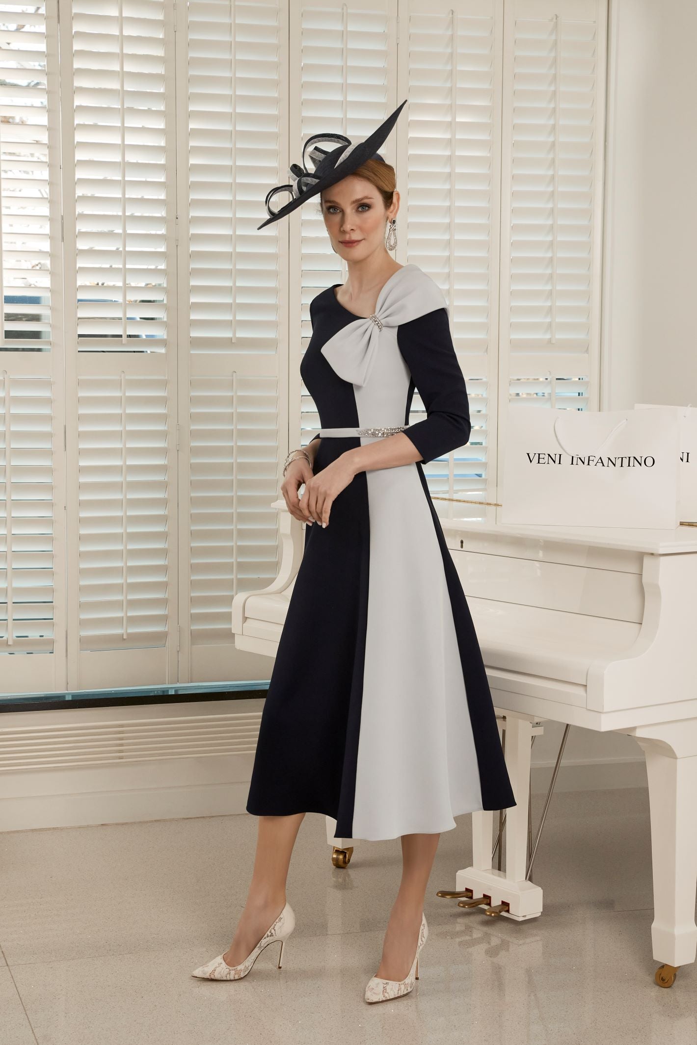 Veni Infantino 992104B Navy Silver Dress – Rouge Boutique Inverness