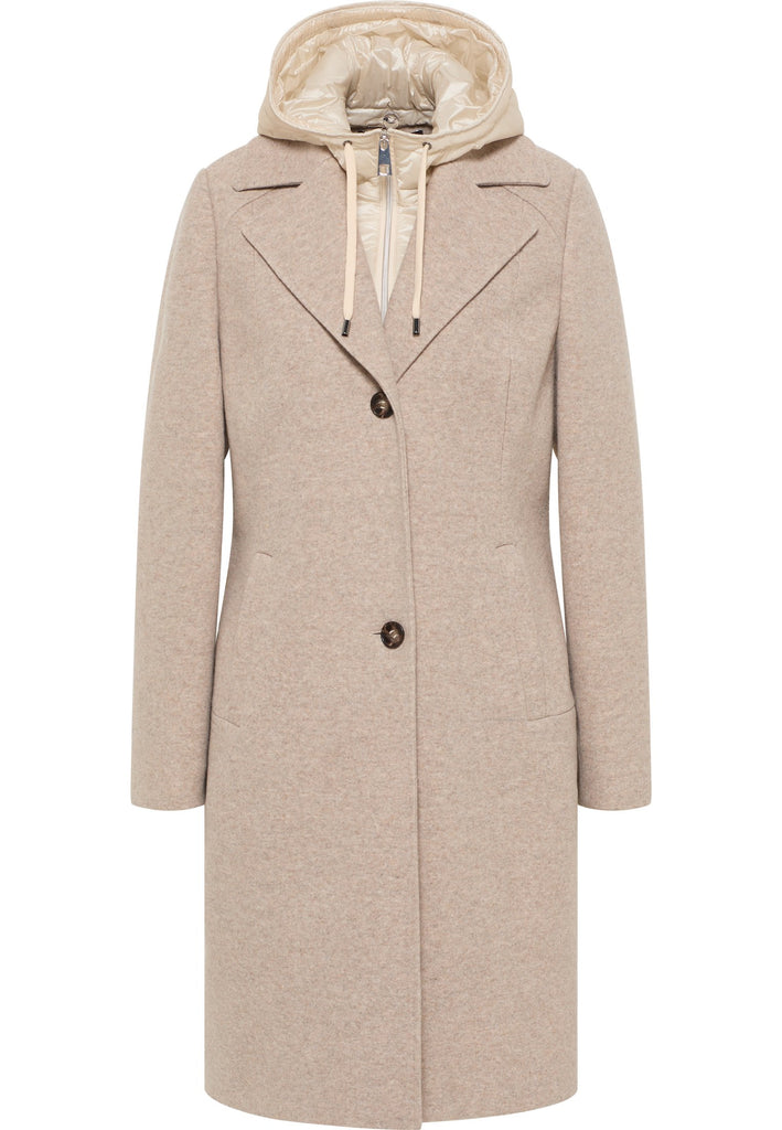 Barbara Lebek 30160032 Silver Woolen Coat With Hood – Rouge