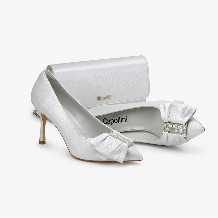Capollini Elinor Glacier Jewel Sash Court Heeled Shoe
