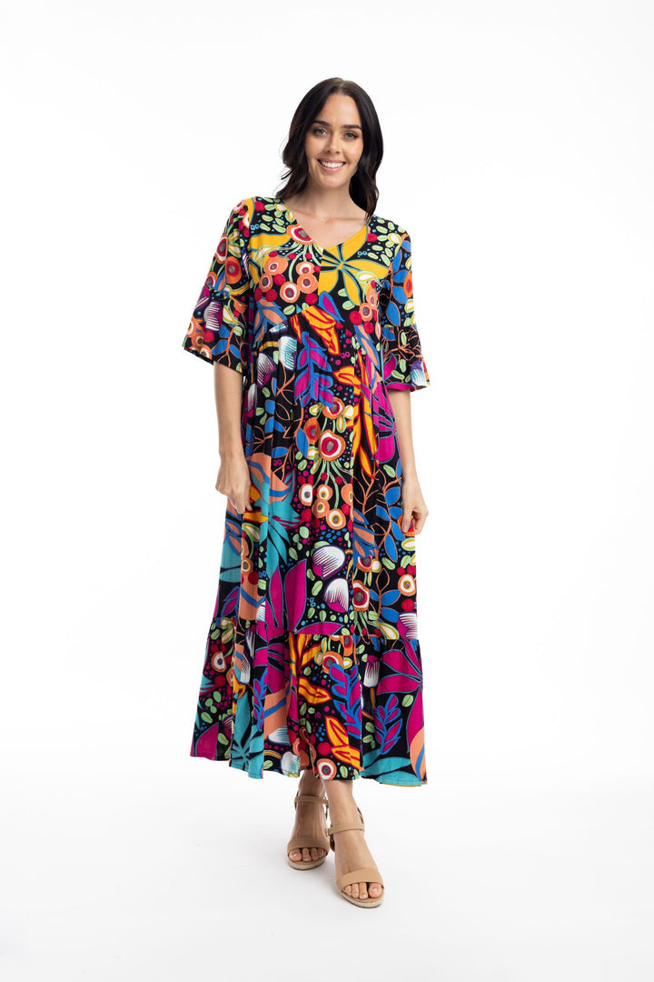 Orientique Copacabana 61679 V Neck Print Dress