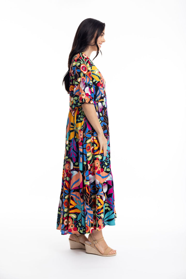Orientique Copacabana 61679 V Neck Print Dress