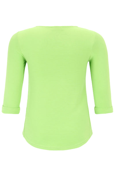 Doris Streich 365 100 Lime Green Motif Top - Rouge Boutique