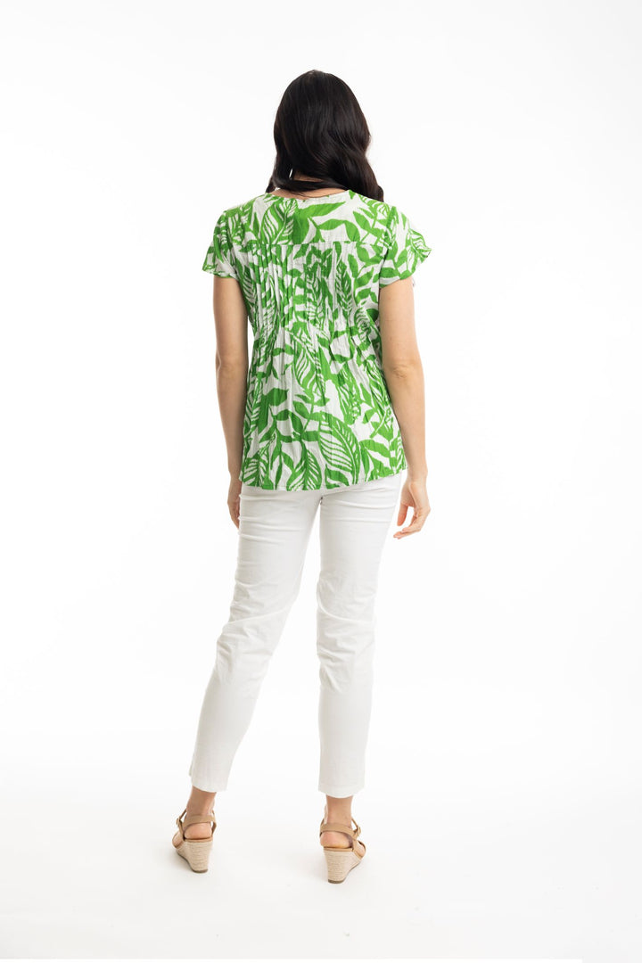 Orientique 42115 Hayman Green Pleated Top