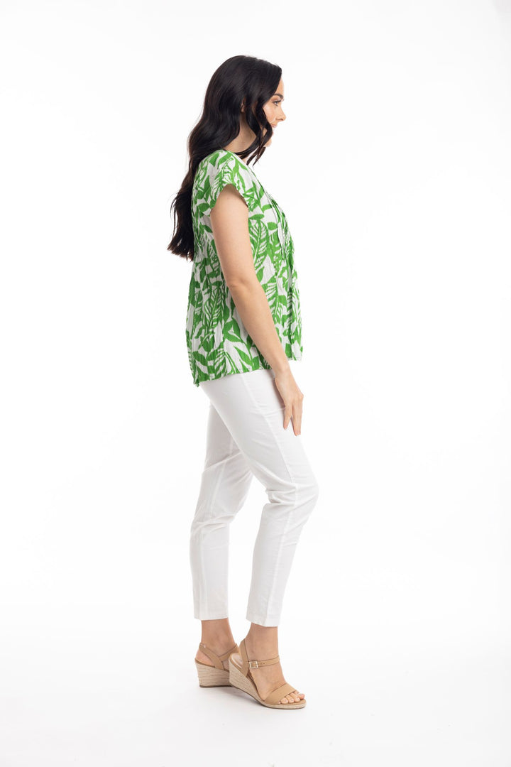 Orientique 42115 Hayman Green Pleated Top