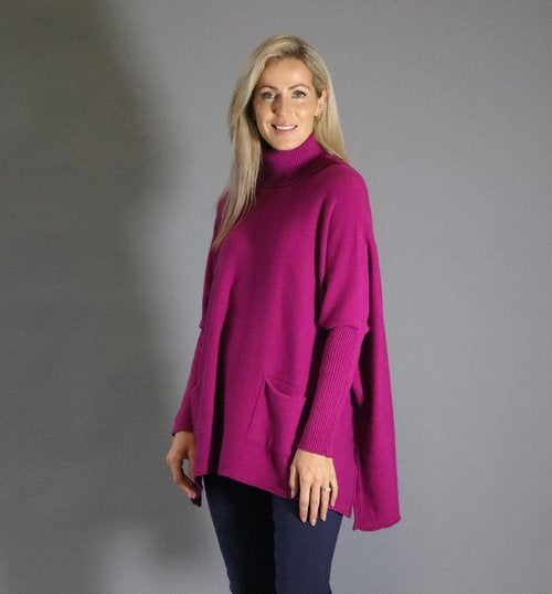 Deck by Decollage VC333 NAVY Oversized Jumper Bat Wing Sleeve