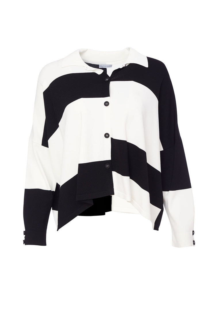 Naya NAS24133 Block Stripe Top Black and White