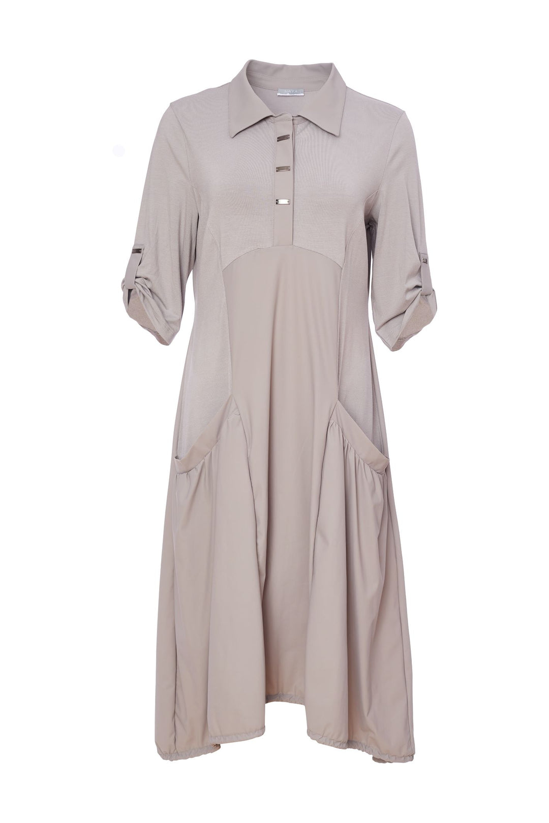 Naya NAS24178 Mink Shirt Collar Dress