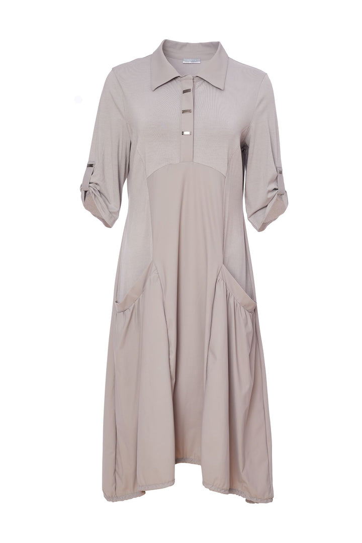 Naya NAS24178 Mink Shirt Collar Dress