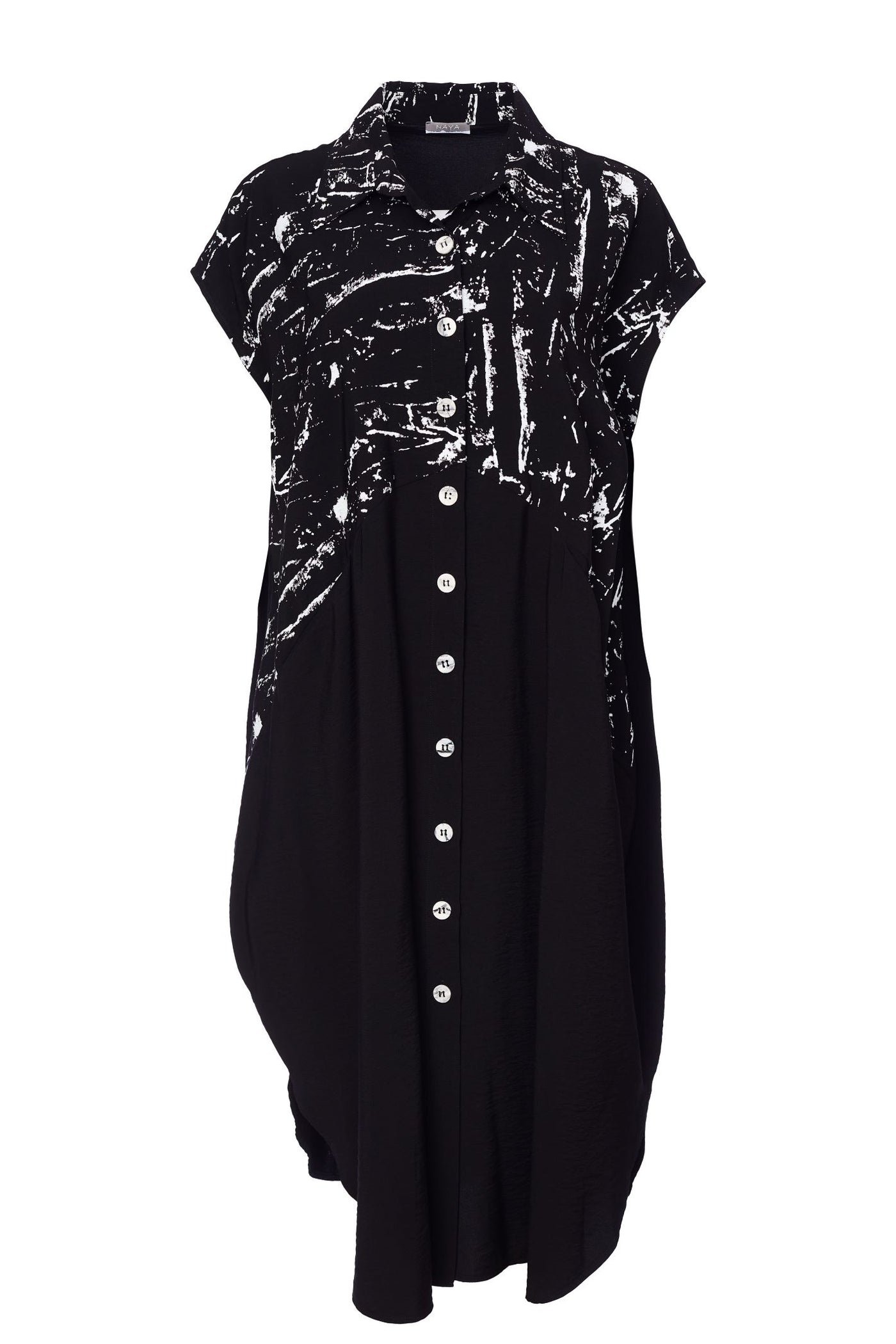 Naya NAS24189 Black Print Button Dress