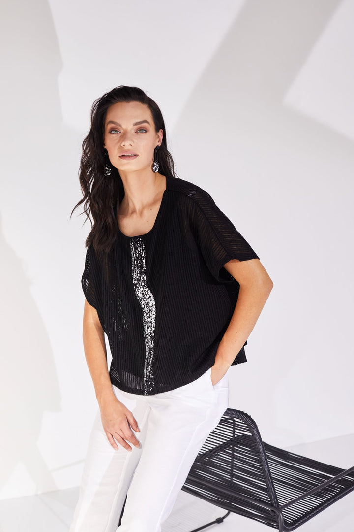 Naya NAS24198 Loose Weave Top Line Black