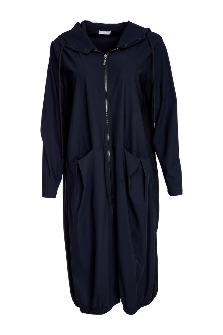 Naya NAW25135 Black Shirt Hem Hooded Coat 09