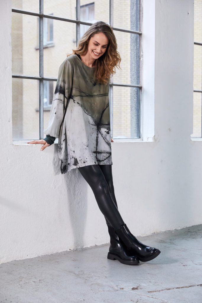 Naya NAW25149 Khaki Abstract Print Tunic Top 52