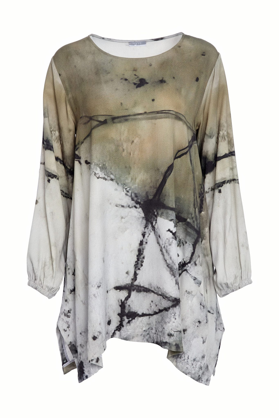 Naya NAW25149 Khaki Abstract Print Tunic Top 52
