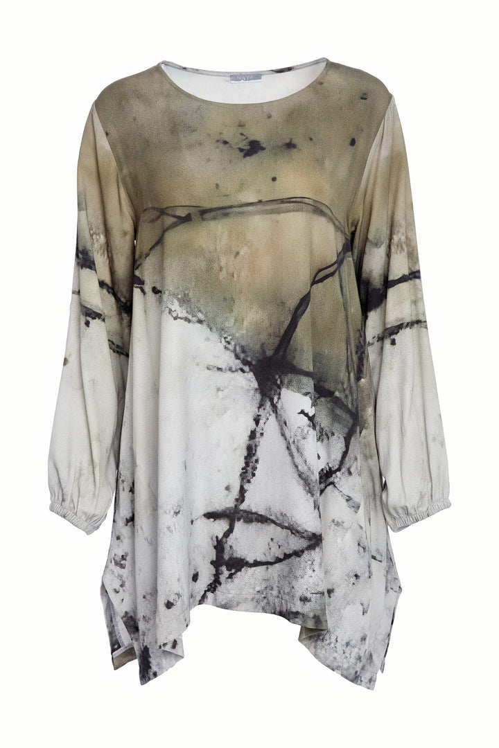 Naya NAW25149 Khaki Abstract Print Tunic Top 52