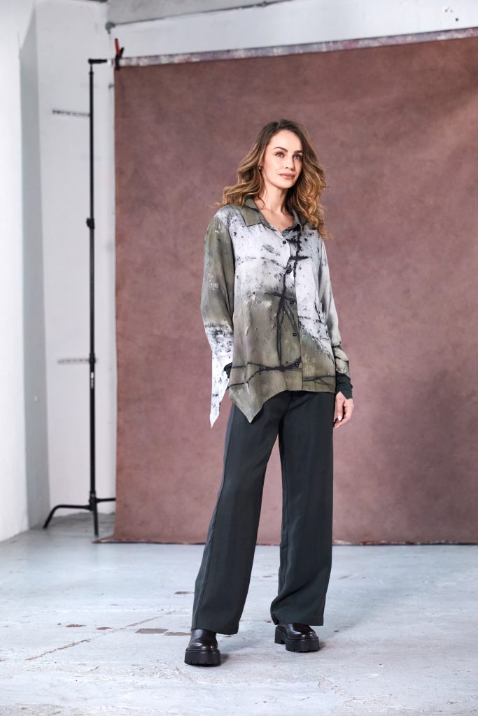 Naya NAW25165 Khaki Abstract Print Shirt 52