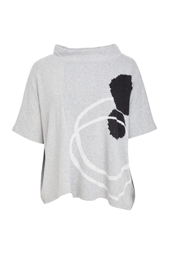Naya NAW25167 Grey Circle Pattern Short Sleeve Jumper 85