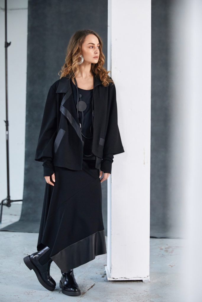 Naya NAW25212 Wrap Jacket with Leatherette Collar