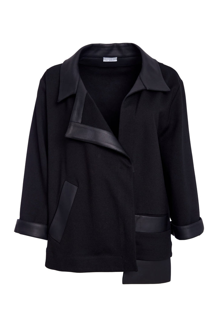 Naya NAW25212 Wrap Jacket with Leatherette Collar