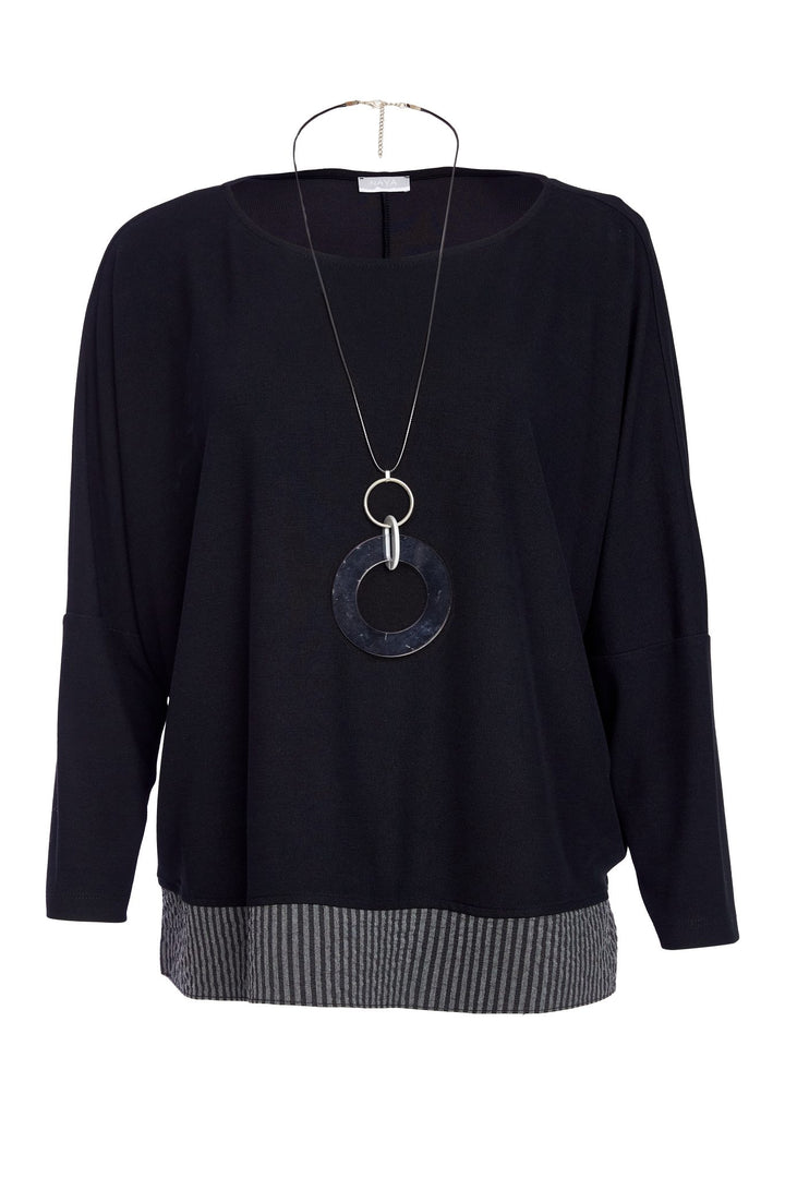 Naya NAW25218 Black Top Striped Hem