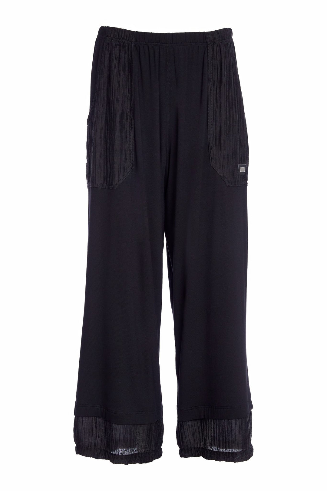 Naya NAW25223 Black Wide Leg Crinkle Panel Trousers 09