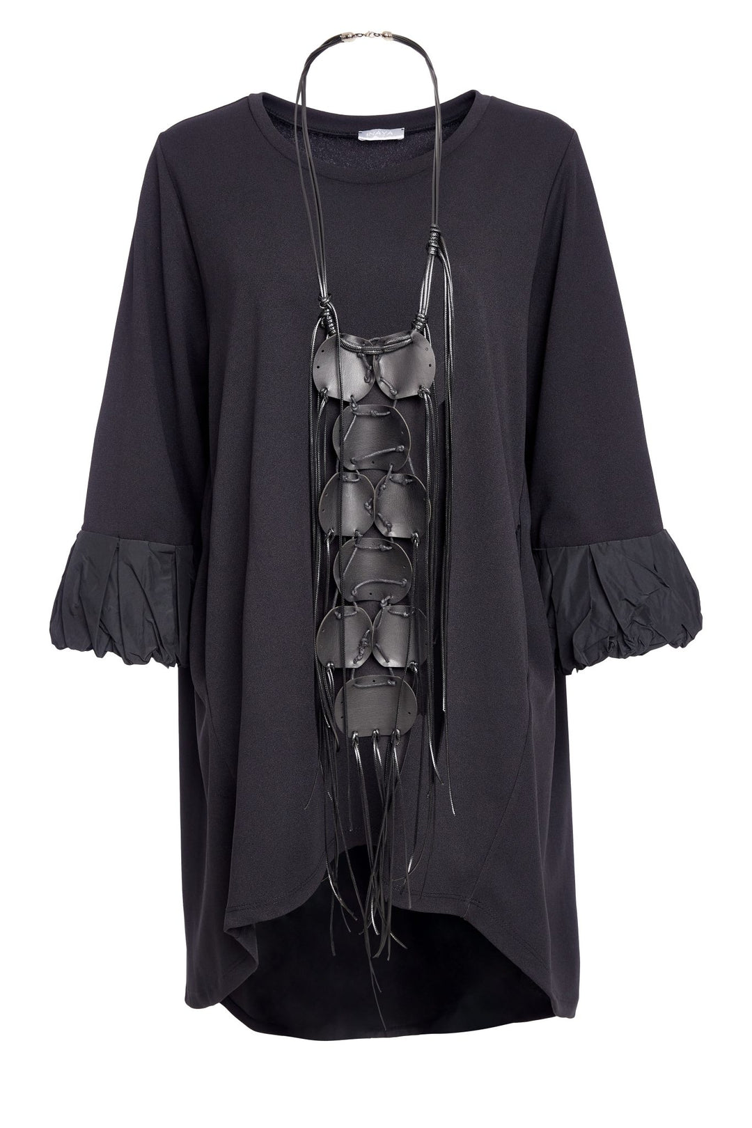 Naya NAW25305 Curved Hem Tunic Top with Necklace