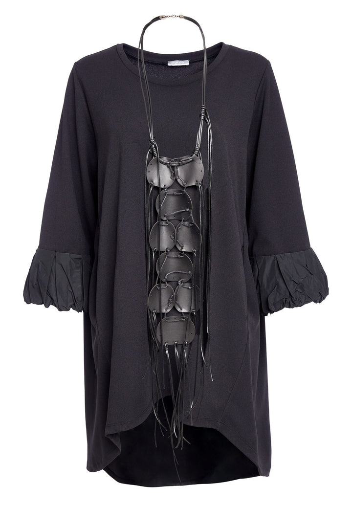 Naya NAW25305 Curved Hem Tunic Top with Necklace