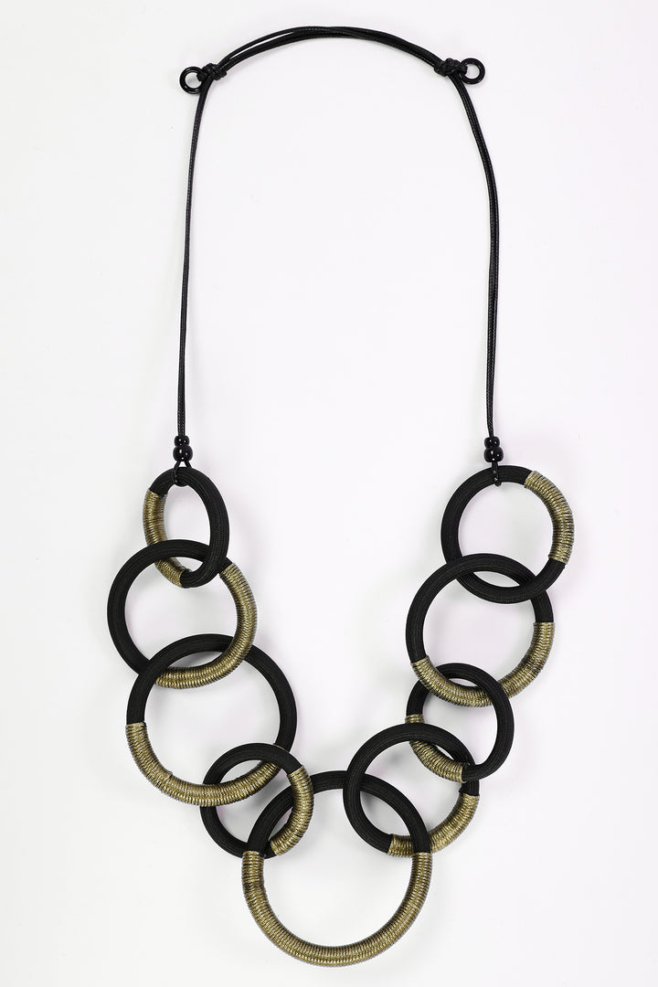 Naya Avocado Multi Colour Loop Necklace, detail
