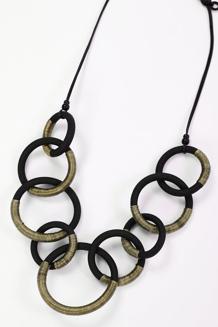 Naya Avocado Multi Colour Loop Necklace, detail