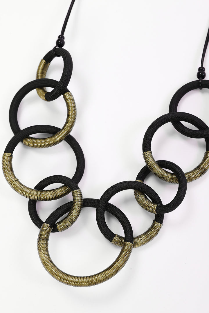 Naya Avocado Multi Colour Loop Necklace, styled