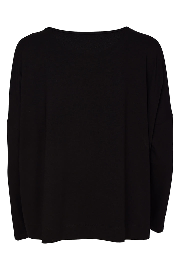 Naya Black Clove Orange Colour Block Placement Print Top, flat lay