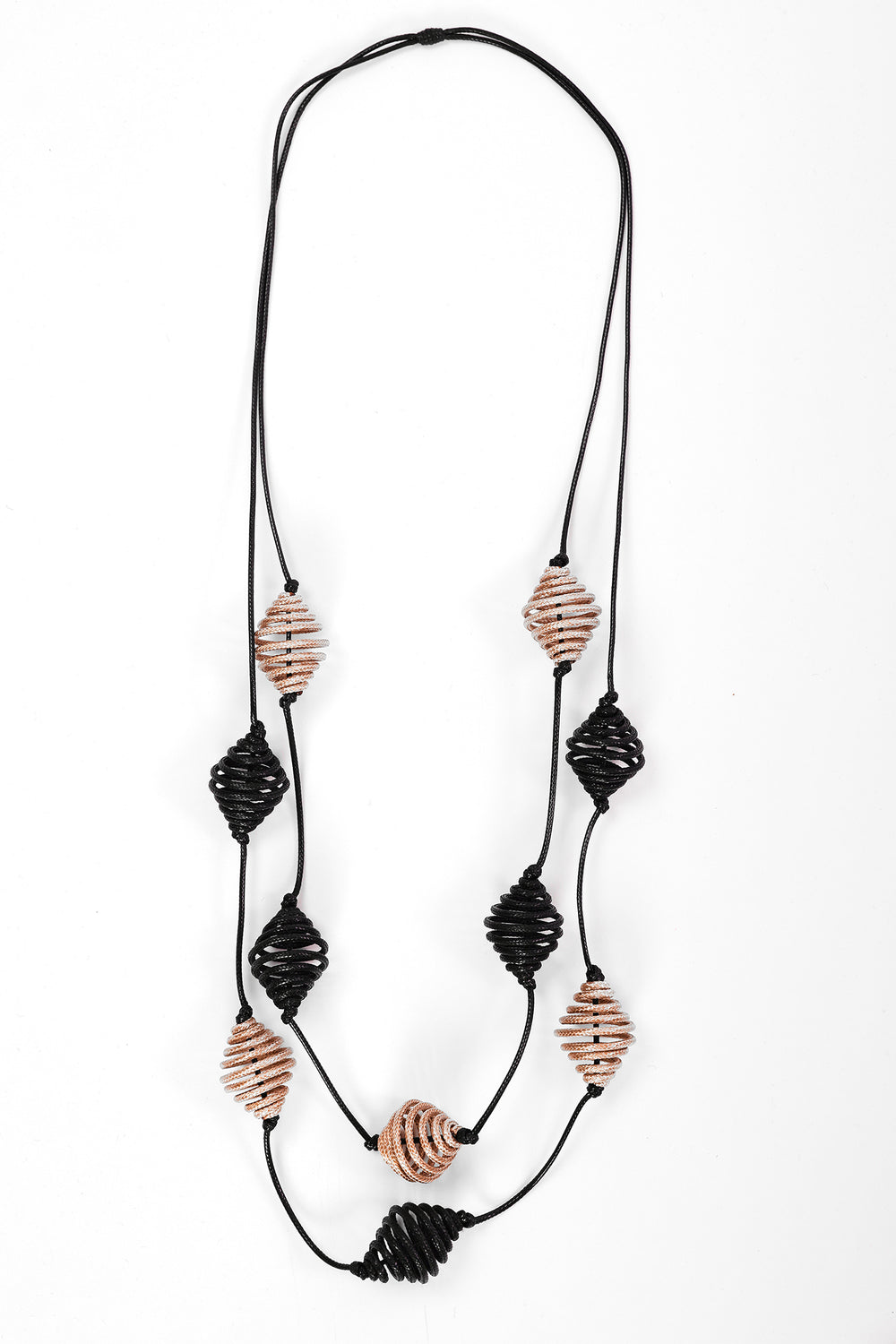Naya Black/Winter White Two Tone Spiral Necklace, detail