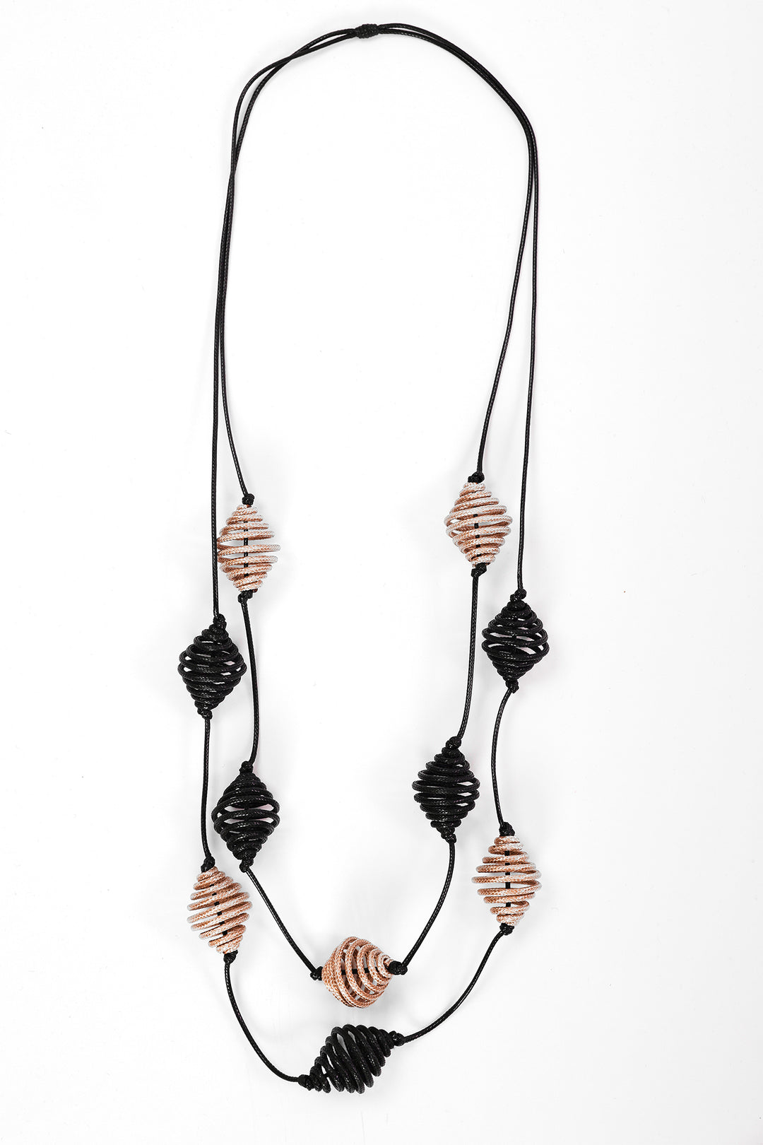 Naya Black/Winter White Two Tone Spiral Necklace, detail