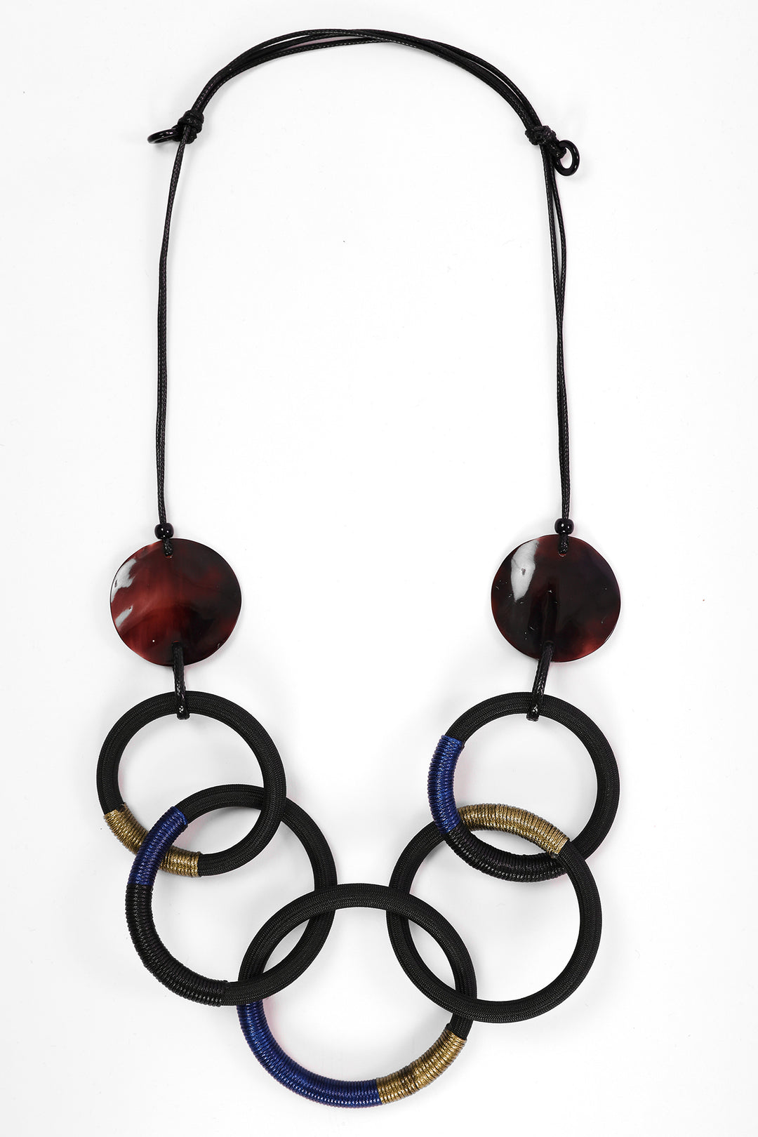 Naya Brown Leather Look Animal Loop Necklace, styled