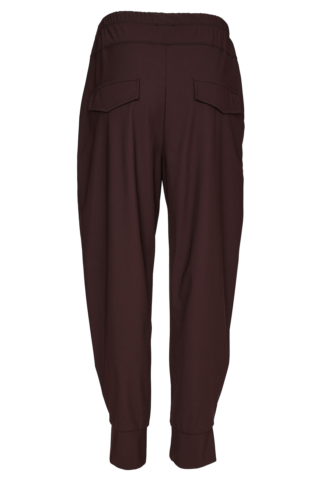 Naya Choko Brown Cuff Trousers, flat lay